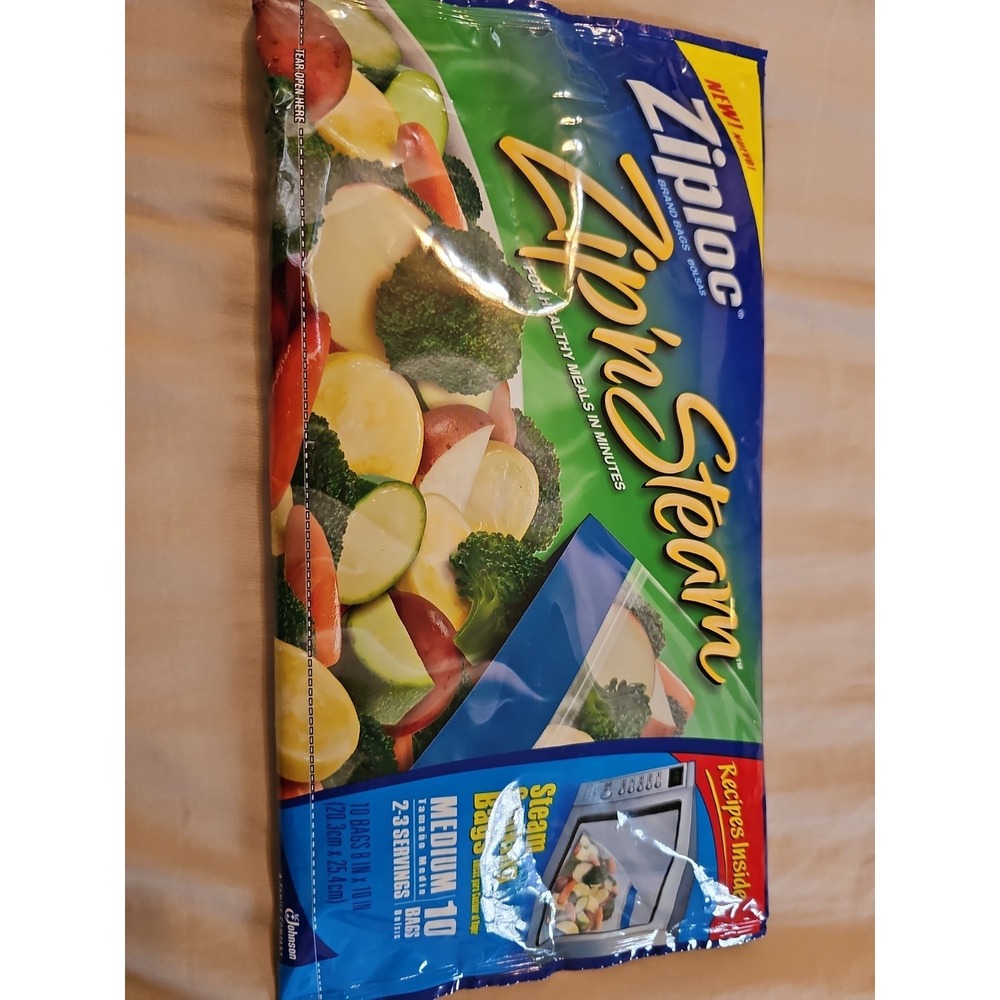 Ziploc Zip'n Steam Cooking Bags, 10 count DISCONTINUED 7.25" x 8" From 2011